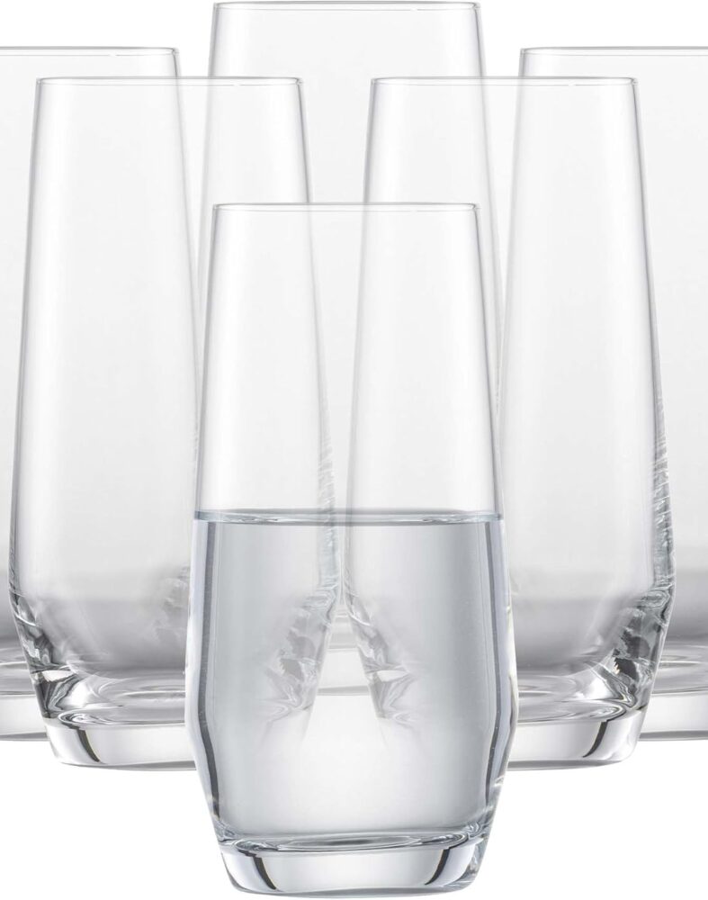 Zwiesel Glas Pure Tumbler (Set of 6), Drinking Glasses for Several Beverages, Dishwasher-Safe Machine-Made Tritan Crystal Glasses, Made in Germany (12 Ounce)